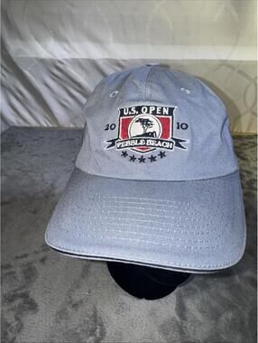 US Open Pebble Beach 2010 Hat Cap Adjustable Gray USGA Golf unisex Embroidered